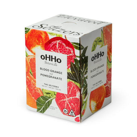 oHHo Seltzer | Blood Orange & Pomegranate | 15mg THC+CBD+CBG | 4-Pack
