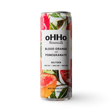 oHHo Seltzer | Blood Orange & Pomegranate | 15mg THC+CBD+CBG | Single Can