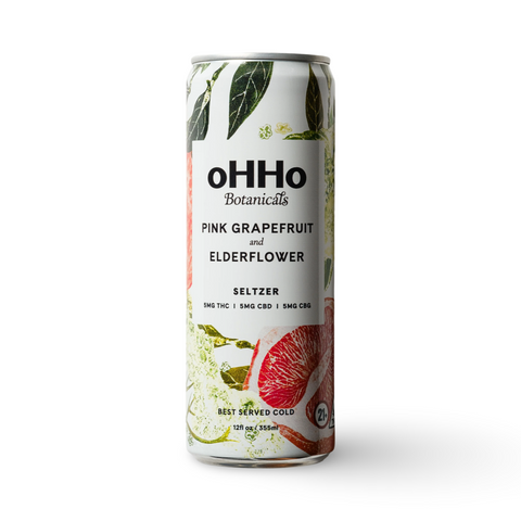 oHHo | Pink Grapefruit & Elderflower | 15mg THC+CBD+CBG | Single Can