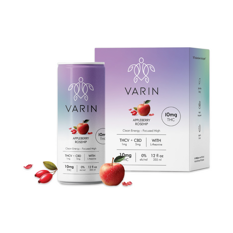 Varin Seltzer | Appleberry Rosehip | 16mg | THC+THCv+CBD | 4-Pack