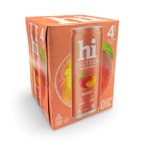 Hi Seltzer | Peach | 5mg THC | 4-Pack