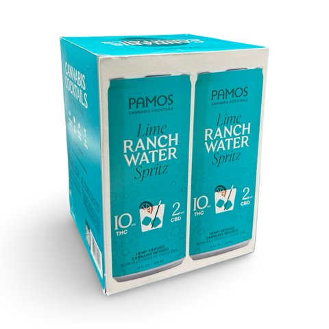Pamos Ranch Water Spritz | 10mg THC + 2mg CBD | 4-Pack