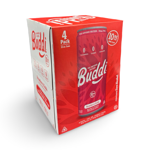 Buddi Seltzer | Strawberry Fields | 10mg THC | 4-Pack
