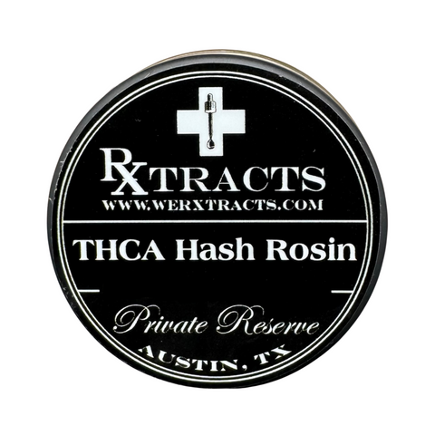THCa Hash Rosin | Tropicana Cherry | RxTracts | High THCa Hash Rosin (label)