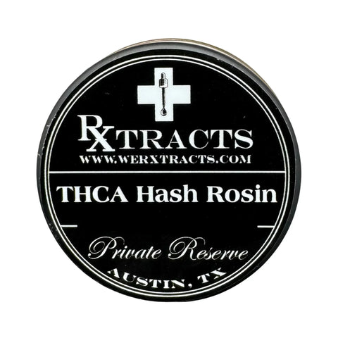 THCa Hash Rosin | RxTracts | High THCa Hash Rosin (label)