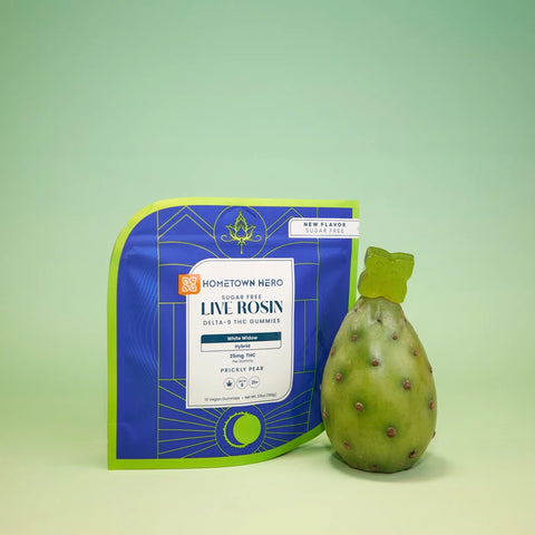 Hometown Hero | Live Rosin Gummies | Prickly Pear White Widow | 250mg THC