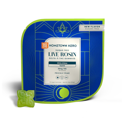 Hometown Hero | Live Rosin Gummies | Prickly Pear White Widow | 250mg THC