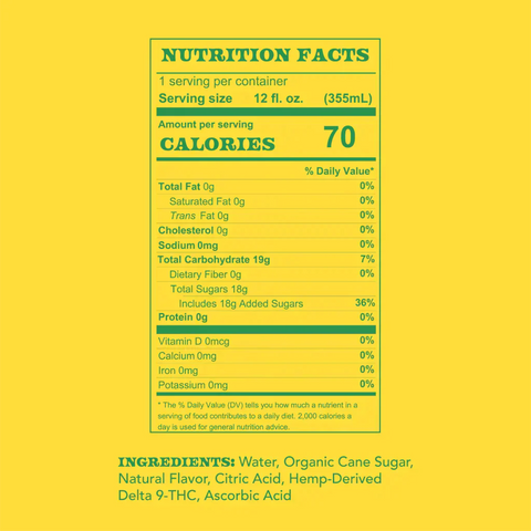Howdy Seltzer | Lemonade | 5mg | Infused Drink (product label)