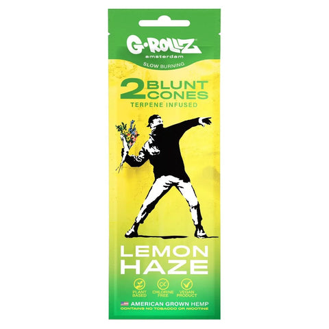 Hemp Cones | 2pcs | Lemon Haze Flavor | G-rollz Natural Hemp Cones |