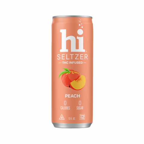 Hi Seltzer | Peach | 5mg | Hemp Infused Drink | Non-Alcoholic Beverage
