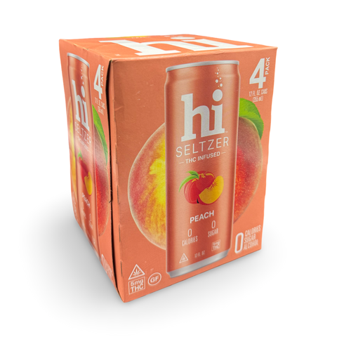 Hi Seltzer | Peach | 5mg THC | 4-Pack