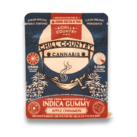 Chill Country Apple Cinnamon — 1ct Single Gummy Pouch, 25mg Delta-9 THC, on white background
