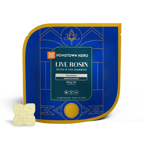 Hometown Hero | Live Rosin Gummies | Blue Dream | 250mg THC