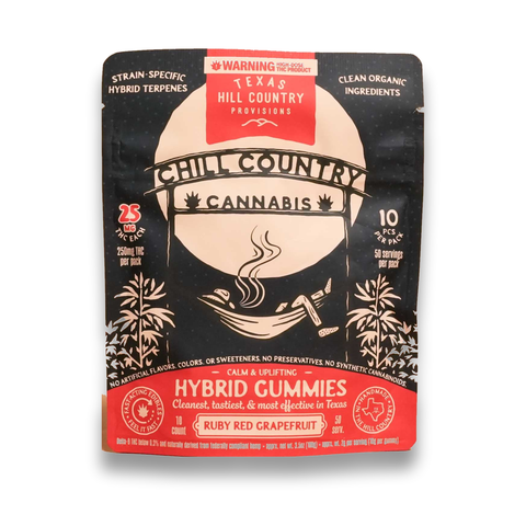 Chill Country Cannabis Hybrid Gummies — Ruby Red Grapefruit 10ct